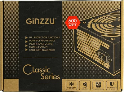 Блок питания Ginzzu CB600 600W ATX (24+2x4+2x6/8пин)