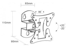 Кронштейн для телевизора Arm Media LCD-101, 10-26", настенный, поворот и наклон,  черный [10005]