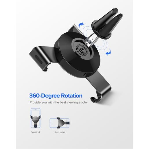 Подставка-держатель UGREEN LP130 (40907) Gravity Drive Air Vent Mount Phone Holder на ветиляционную решетку автомобиля . Цвет: черный