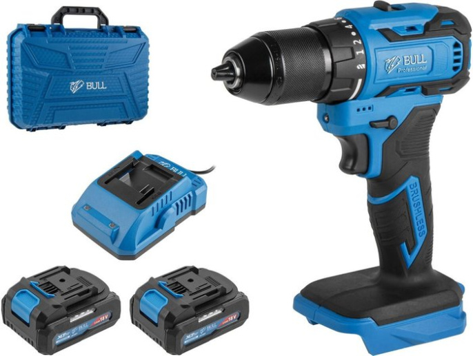Аккум. дрель-шуруповерт BULL SR 1804 R-series в чем. XLTpro БЕСЩЕТ., Импульс., 18 В, 50 Н*м, 2х2 А*ч 2329056