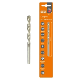Сверло по металлу TDM ELECTRIC 6 мм,HSS, класс точн. В, 118⁰, блистер 1 шта, серия Рубин SQ1090-0107