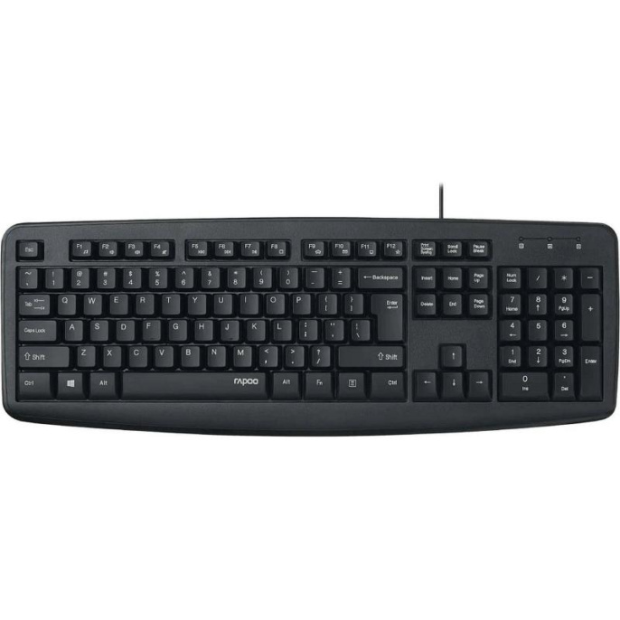 RAPOO Клавиатура проводная NK2600, цвет - черный (12558)