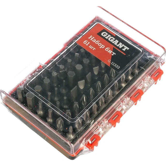 Набор бит 61 шт (PH, PZ, SL, T(TX), HEX, SQ(R)) Gigant G-11333