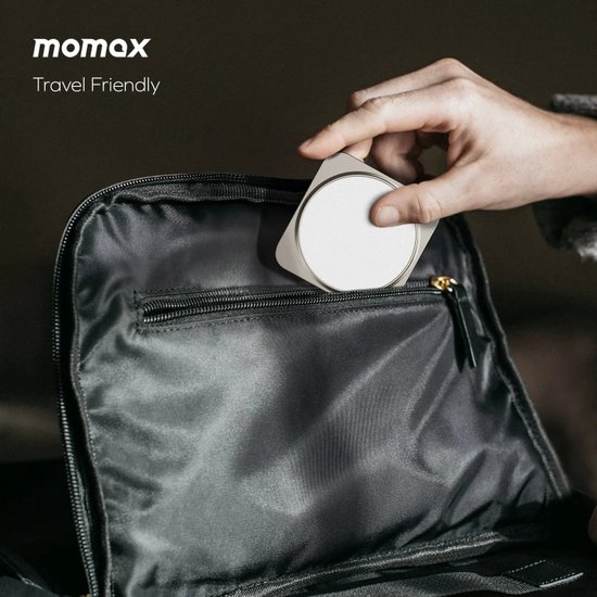 Беспроводное зарядное устройство Momax Q2.Mag Go Титановый UD31L магнитный, Qi2, 15W, 5-12 В, 3 А, материал: алюминий
