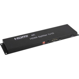 ORIENT HSP0110H, HDMI 4K Splitter 1- 10, HDMI 1.4/3D, UHDTV 4K 3840x2160 /HDTV1080p/1080i/720p, HDCP1.2, EDID управление, RS232 порт, IR вход, внешний БП 12В/2А, метал.корпус 31036