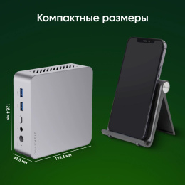 Неттоп DIGMA PRO Minimax X5 AMD Ryzen 7 7840HS,  DDR5 16ГБ, 512ГБ SSD, AMD Radeon 780M,  Windows 11 Pro,  серебристый [dpr7-adxw01]