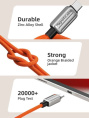 Магнитный кабель USB-C CABLETIME CU06L (CT-CM240-MZO2) 2 м, 480 Мбит/с, 5А/48В 240Вт, оранжевый, для быстрого заряда смартфонов и ноутбуков
