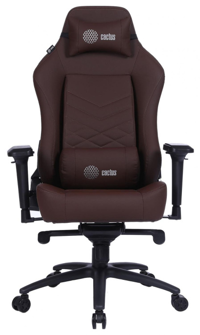 Кресло игровое Cactus CS-CHR-0112 коричневый экокожа с подголов. крестов. сталь