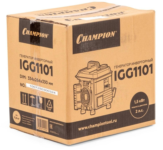 Генератор Champion IGG IGG1101 1.3кВт