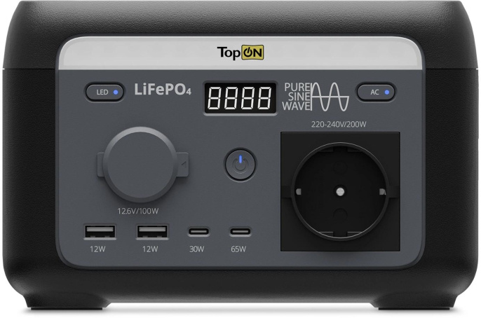 Электростанция портативная TopON Home TOP-H200 32000mAh 1.1A QC3.0/PD3.0 4xUSB черный/серый 103710