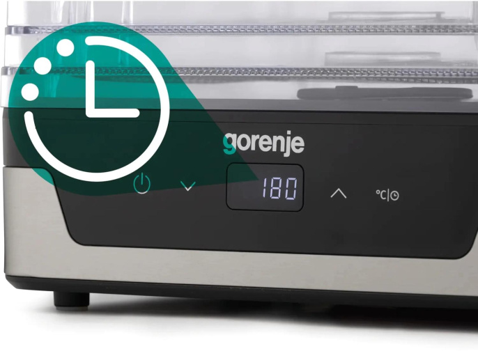 Сушка для фруктов и овощей Gorenje FDK400DE 5под. 240Вт нержавеющая сталь (745972)