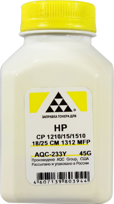 Тонер для картриджей CB542A/CE322A/CF212A Yellow фл. 45г AQC-США фас.Россия AQC-233Y
