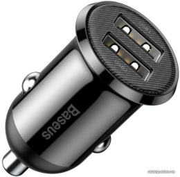 Автомобильное зарядное Baseus CCALLP-01 Grain Pro Car Charger 2 USB 4.8A Black 4.8 А, 2хUSB, 12-24 В, без кабеля в комплекте