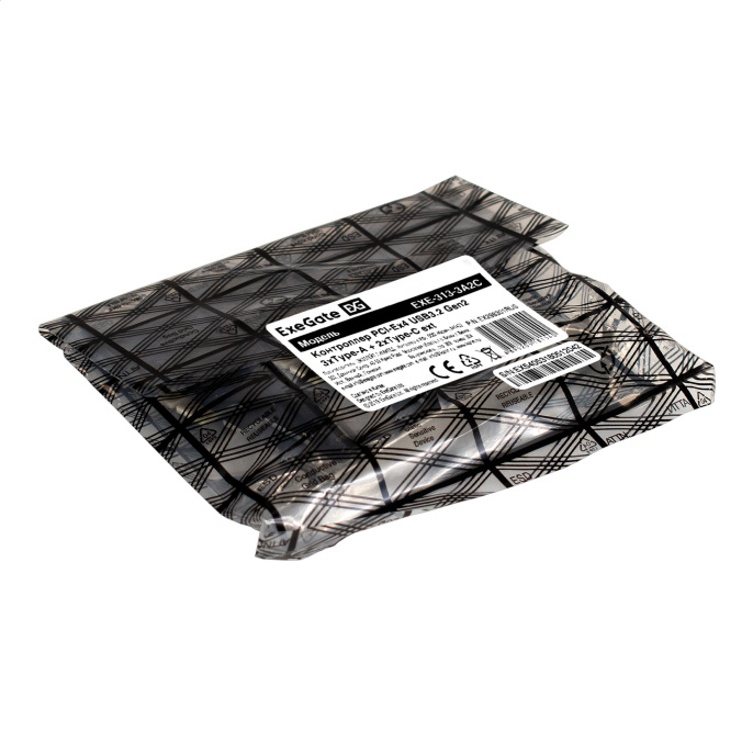 Контроллер ExeGate EXE-313-3A2C 10Gbps (PCI-E x4 v3.0, USB3.2 Gen2 3xType-A + 2xType-C ext., SuperSpeed+ скорость до 10 Гбит/с, ASMedia Chipset ASM3142) EX298301RUS