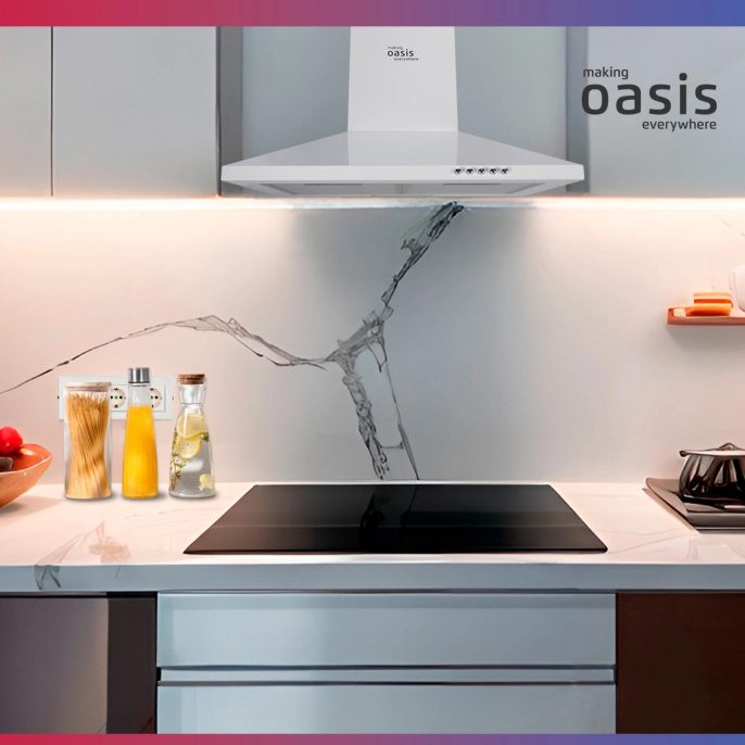 Вытяжка каминная Oasis KB-50W белый управление: кнопочное 1 мотор