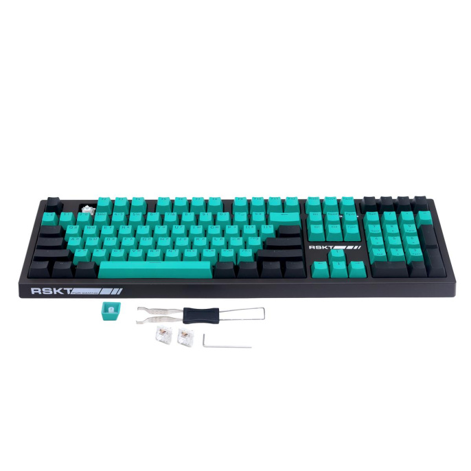 Клавиатура RASKAT KM002, USB, механическая, серый/зеленый [km002-green]