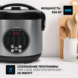 Мультиварка Polaris PMC 0365AD 3л 550Вт серебристый/черный
