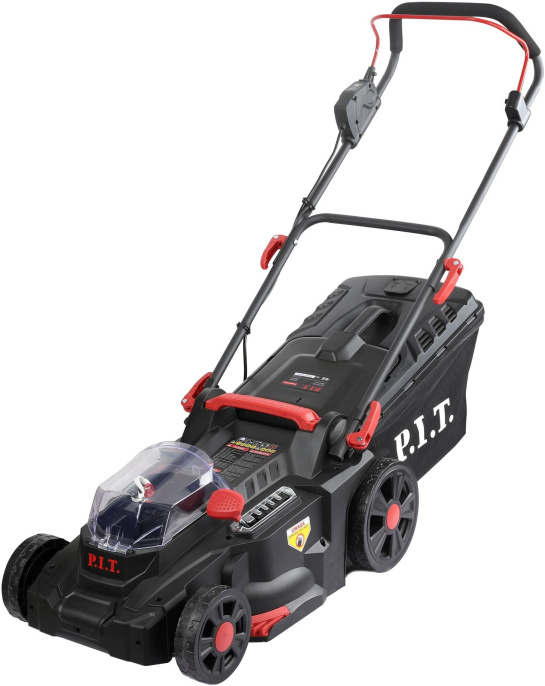 Газонокосилка P.I.T. PLM20H-380B аккумуляторная, бесщёточная SOLO 40В 20В+20В , диаметр кошения: 380 мм, выс. 25-75мм, 35 л, тип аккумулятора: Li-Ion, число оборотов: 3300 об/мин