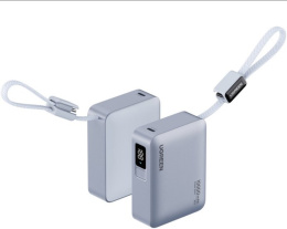 Внешний аккумулятор UGREEN PB584 75173B Fast Charging 10000mAh USB-C/USB-A 33W со встроенным кабелем USB-C Power Bank CCC. Цвет: голубой (75173B_)