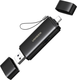 Картридер на два слота UGREEN CM803 65024 2-in-1 USB-C - USB-A SD Card Reader. Цвет: черный (65024_)