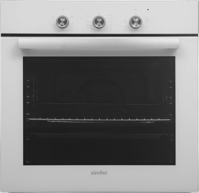 Духовой шкаф электрический Simfer B6EC16016,  58л,  дверца с 2 стеклами,  белый