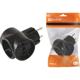 Тройник TDM ELECTRIC 3х2П 16А 250B ЕВРО Ретро карболит SQ1806-0101