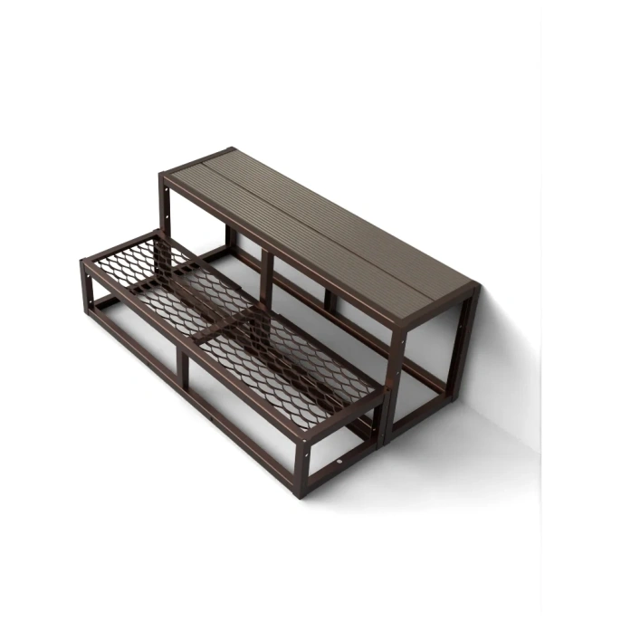 Крыльцо к дому АрсеналЪ 2 ступени Универсал с ПВЛ и ДПК шоколад (уличная лестница, приступок) серия ARSENAL AVANT мод. . AR18W7178H9-06