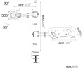 Кронштейн для монитора/ноутбука Cactus CS-VM-LH07-AL, до 27", до 8кг, настольный, поворот и наклон, серебряный