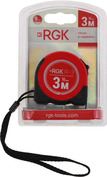 Рулетка строительная RGK R3,  3м x  16мм [774895]