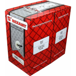 Rexant 01-0120 Кабель витая пара F/UTP, CAT 5e, PVC, 1PR, 24AWG, INDOOR, SOLID, серый, 305м