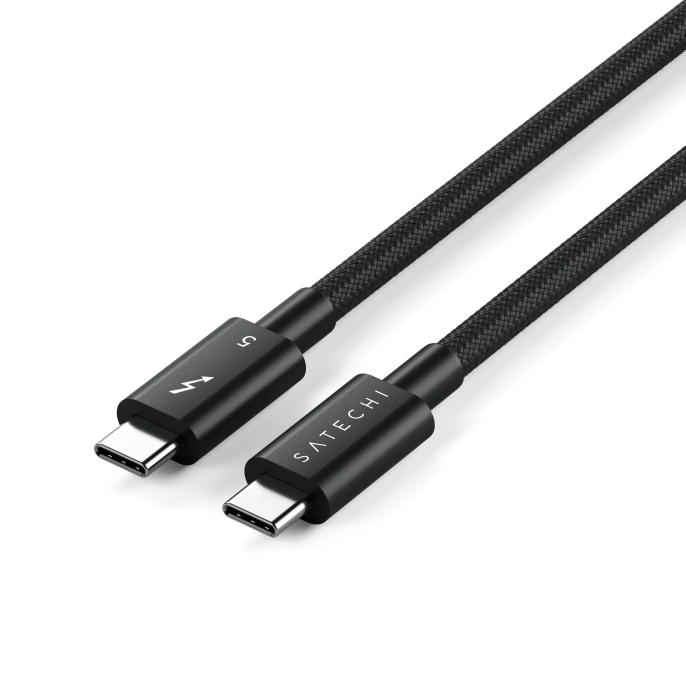 Кабель Satechi 240W Thunderbolt 5 Pro USB-C - USB-C Cable. Длина: 1м. Цвет: черный (ST-YTB5100K)