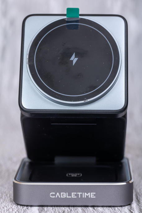 Беспроводное зарядное устройство CABLETIME CE12B (CT-WPG01-PG) 3-в-1, Qi-зарядка, 15 Вт, автодержатель, быстрая зарядка