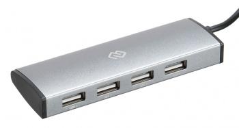 Хаб (разветвитель) Digma HUB-4U2.0-UC-DS, серебристый