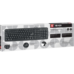 Клавиатура проводная DEFENDER HB-420 черный (USB, 107 клавиши) (45420)
