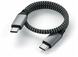 Кабель Satechi Type-C Cable. Длина кабеля: 25 см. Цвет: серый космос.