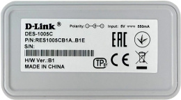 Коммутатор DES-1005C Unmanaged Switch 5x100Base-TX, plastic case DES-1005C/F6/E