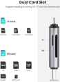 Карт-ридер Ugreen CM185 50706 переносной, поддержка: SD, SDHC, SDXC, microSD, microSDHC, microSDXC, MMCmicro, RS-MMC, порты USB, разъем подключения к устройству USB 3.2 Gen1 Type-A (5 Гбит/с)/USB 3.2 Gen1 Type-C (5 Гбит/с), цвет серебристый