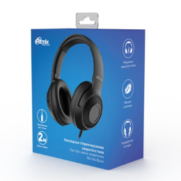 RITMIX RH-544 Black {Наушники. 40 мм, 20-20000 Гц, 32 Ом, 99 дБ ± 3 дБ, 3.5мм, 2м}