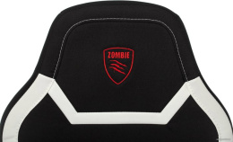 Кресло игровое Zombie 10 черный/белый ткань/эко.кожа крестов. пластик