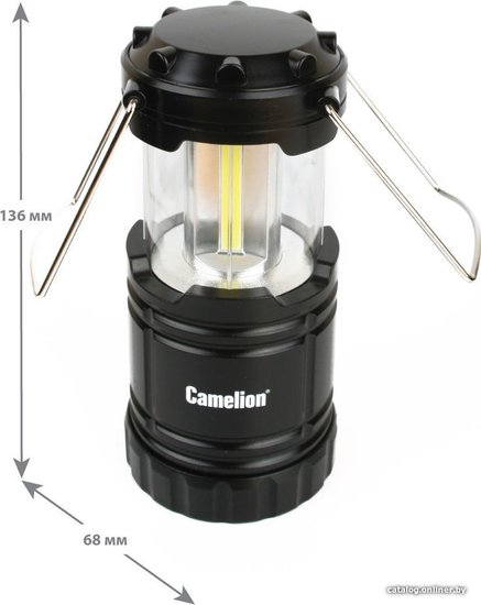 Camelion LED5632 фонарь для кемпинга 3XR03, черный, 3X COB LED, пласт. кор.