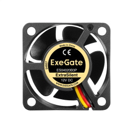 Вентилятор 12В DC ExeGate ExtraSilent ES04020B3P (40x40x20 мм, 2-Ball (двойной шарикоподшипник),3pin, 5500RPM, 24dBA) EX297015RUS