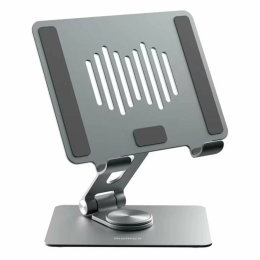 Подставка для планшета Momax KH8E Серый для планшетов с диагональю от 10.5 до 12.9 дюймов, поворотное основание с возможностью вращения на 360 градусов, регулируемая высота, материал: алюминий