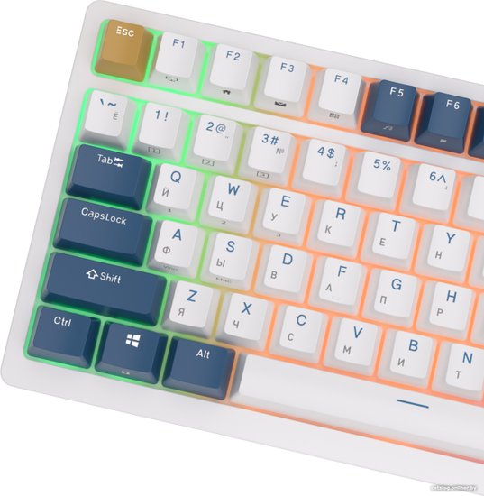 Клавиатура Royal Kludge RK98 (белый/голубой/коричневый, механическая, USB/2.4 GHz/Bluetoth, подсветка RGB, горячая замена клавиш Hot Swap, коричневые свичи)