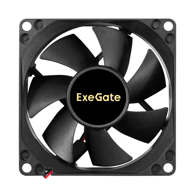 Вентилятор 12В DC ExeGate ExtraSilent ES08025H2P (80x80x25 мм, Hydraulic bearing (гидродинамический), 2pin, 1900RPM, 19dBA) EX299876RUS