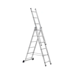 Универсальная алюминиевая трехсекционная лестница Topfort 3x6 ступеней 1688093