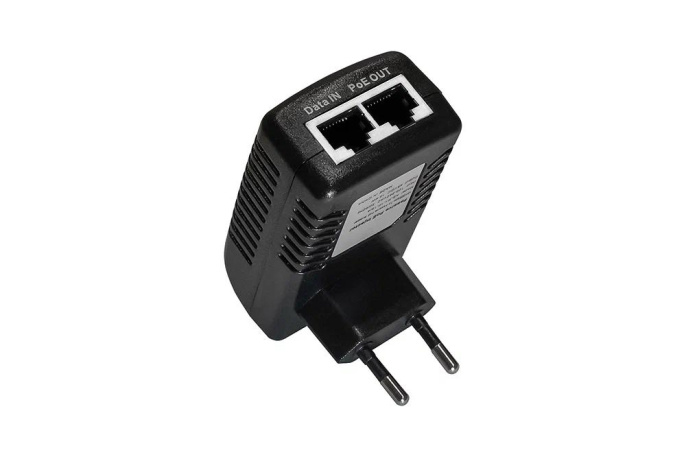 PoE-инжектор Fast Ethernet/ PoE-инжектор Fast Ethernet на 1 порт. Совместим с оборудованием PoE IEEE 802.3af. Мощность PoE на порт - до 15.4W. Напряжение PoE - 50V конт. 4,5 + ; 7,8 - . Порты: вх. - 1 x RJ45 10/100 Base-T , вых. 1 x RJ45 10/100 Base-T, P