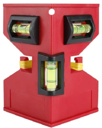 Уровень WorkPro WP262029 магнитный, угловой, ударопрочный корпус, 3 флакона 90°/180° , магнитная полоска на обратной стороне, подходит для вертикальных и цилиндрических измерений, точность 1 мм/1000 мм