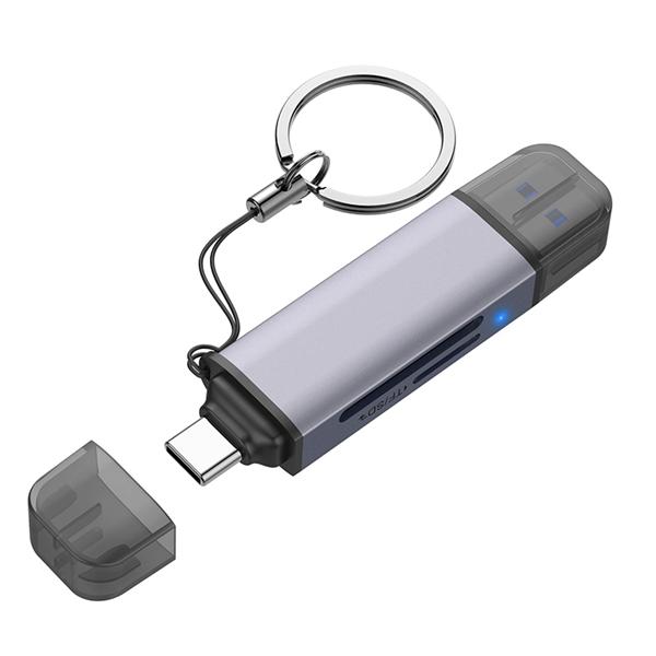 Картридер Netac WK13 WK13GYCN USB3.2 SD, SDHC, SDXC, microSD, microSDHC, microSDXC, USB Type-A/USB Type-С, Серебристый