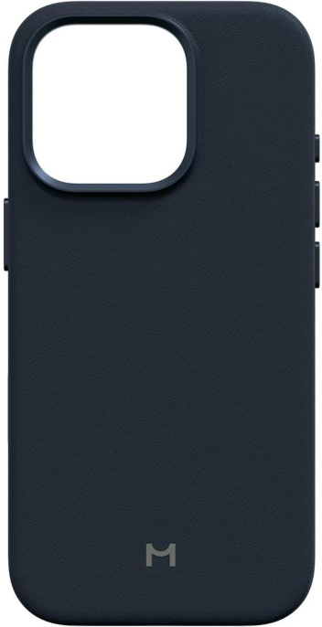 Чехол для смартфона Magssory Eco Leather Case CLT029 для iPhone 16 Pro Max Синий CLT029b выступающий бортик для камеры, интегрированная рамка и кнопки из алюминия, поддержка MagSafe аксессуаров, материал: экокожа, внутренняя отделка из переработанной м