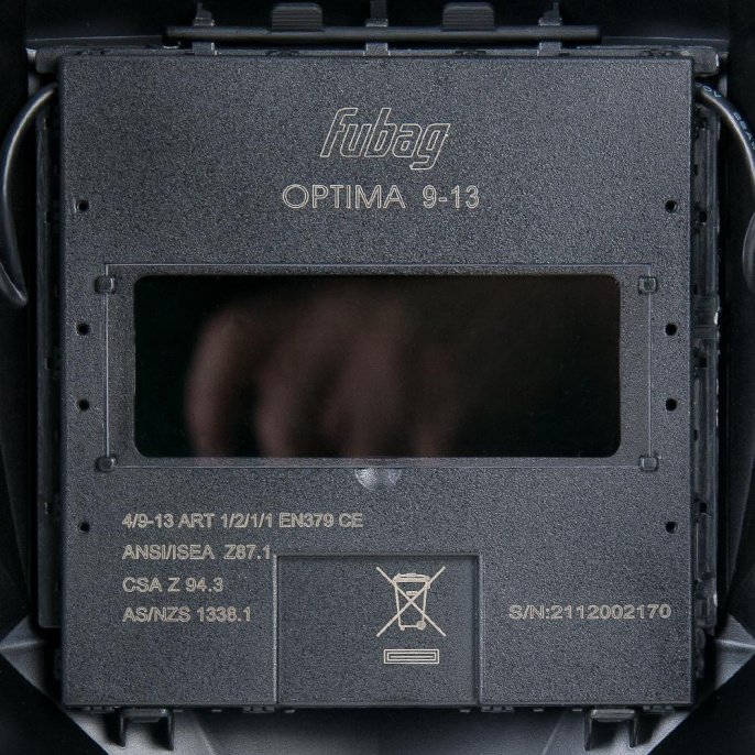 Маска сварщика Fubag IR 9-13N S филь.:хамел. кл.:1/1/1/2 см.экр.95x36мм черный 38072